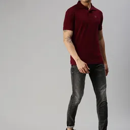 ONN Men Brown Polo Collar T-shirt-image-2