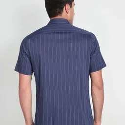 Arrow Short Sleeve Vertical Striped Twill Formal Shirt image 5