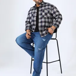 Instafab Plus Men Comfort Tartan Checks Opaque Checked Casual Shirt image 3