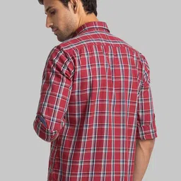 Parx Men Slim Fit Tartan Checked Spread Collar Long Sleeves Casual Shirt image 5