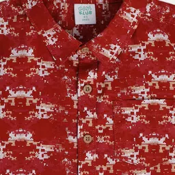 MINI KLUB Boys Abstract Printed Spread Collar Casual Shirt image 2