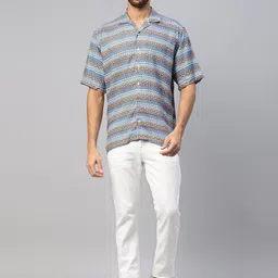 DON VINO Men Comfort Horizontal Stripes Opaque Printed Casual Shirt image 5