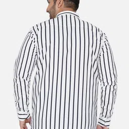 John Pride Plus Size Striped Long Sleeves Cotton Casual Shirt image 2