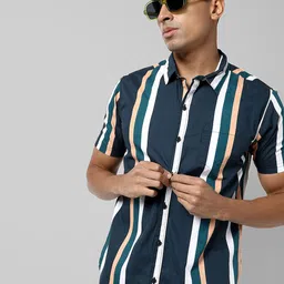 Campus Sutra Classic Vertical Striped Cotton Casual Shirt-image-18