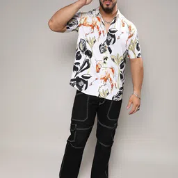 Instafab Plus Size Classic Conversational Printed Casual Shirt image 5