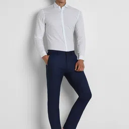 Peter England Slim Fit Geometric Printed Opaque Cotton Formal Shirt image 5