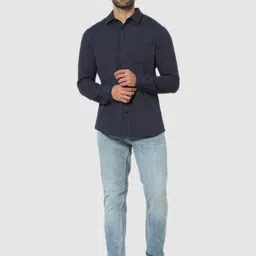 Celio Men Navy Blue Classic Casual Shirt image 3