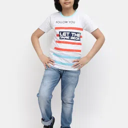 V-Mart Boys Typography Printed Cotton Casual T-shirt image 4