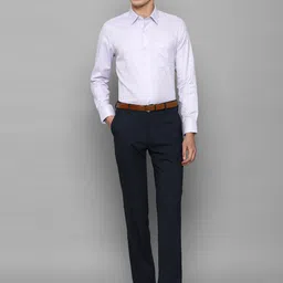 Louis Philippe Gods & Kings Men Purple Self Design Slim Fit Giza Cotton Formal Shirt image 3