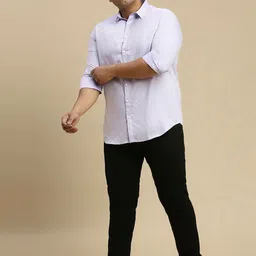 Sztori Classic Plus Size Self Design Pure Cotton Casual Shirt image 3