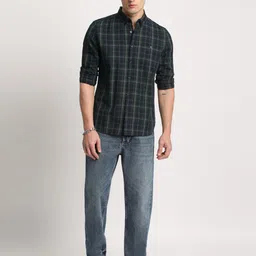 THE BEAR HOUSE Checked Slim Fit Button-Down Collar Pure Cotton Casual Shirt image 2