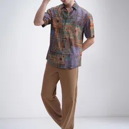 KETCH Men Spread Collar Geometric Printed Casual Shirt image 4