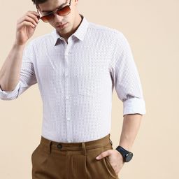 INVICTUS Comfort Slim Fit Micro Ditsy Printed Cotton Formal Shirt-picture-5
