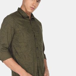 Flying Machine Floral Print Twill Casual Shirt-picture-25