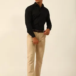 JAVINISHKA Spread Collar Classic Tailored Fit Opaque Formal Shirt image 2