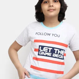 V-Mart Boys Typography Printed Cotton Casual T-shirt image 5