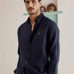 Andamen Premium Men Linen Button Down Collar Slim Fit Shirt image 3