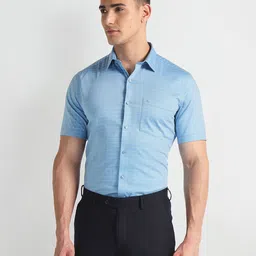 Arrow Checked Short Sleeves Pure Cotton Twill Formal Shirt image 2