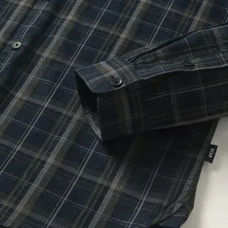 THE BEAR HOUSE Checked Slim Fit Button-Down Collar Pure Cotton Casual Shirt image 3