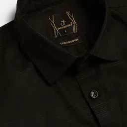 JAVINISHKA Spread Collar Classic Tailored Fit Opaque Formal Shirt image 5