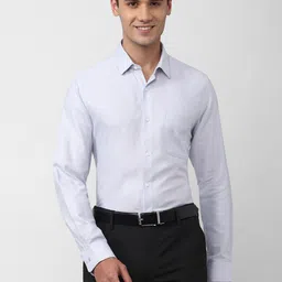 Peter England Men Blue Slim Fit Formal Shirt-picture-37