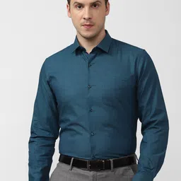 Peter England Micro Ditsy Printed Spread Collar Pure Cotton Slim Fit Formal Shirt-picture-12