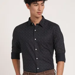 Turtle Micro Ditsy Printed Modern Slim Fit Pure Cotton Formal Shirt-picture-30