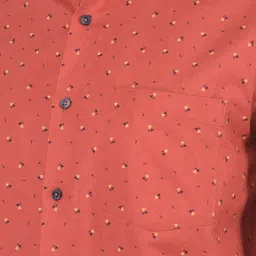 Turtle Men Red Printed Cotton Linen Casual Shirt image 4
