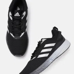 ADIDAS Men Black & Grey Woven Design Ultra Strike Running Shoes image 2