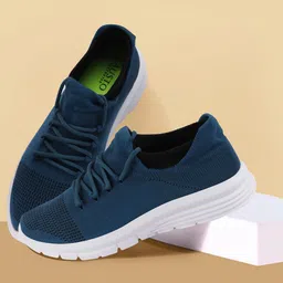 FAUSTO Men Blue Mesh Running Non-Marking Shoes-picture-31