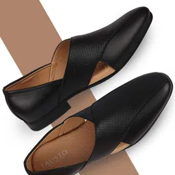 FAUSTO Men Textured Leather Loafers-picture-36