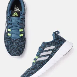 ADIDAS Originals Men Blue & Black Woven Design Adi Zoom Running Shoes-image-46