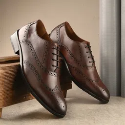 San Frissco Men Textured Leather Formal Brogues-picture-25
