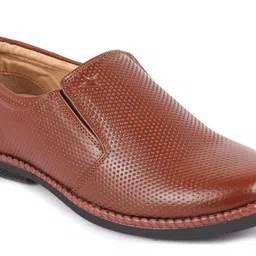 FAUSTO Men Tan Brown Solid Formal Shoes image 3