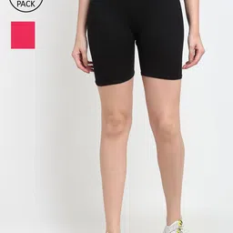 GRACIT Women Black Cycling Sports Shorts-image-89