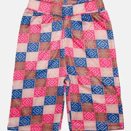 KiddoPanti Girls Mid-Rise Ethnic Motifs Printed Cycling Shorts-picture-25