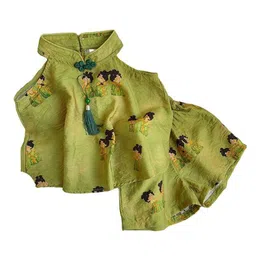 StyleCast x Revolte Girls Green Graphic Printed Halter Neck Casual Top With Shorts-picture-46