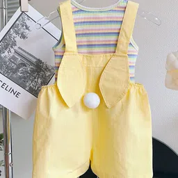 StyleCast x Revolte Girls Yellow & white Striped Top & Shorts With Suspenders-picture-49