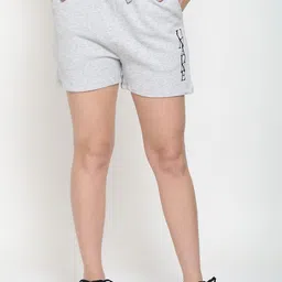 UnaOne Women Grey Melange Plus Size Outdoor Shorts-picture-35