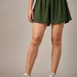 The Roadster Lifestyle Co Relaxed Fit Cinched Waist Shorts-image-93