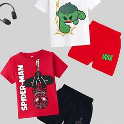 KUCHIPOO Kids Pack Of 2 Printed T-shirt with Shorts-image-23