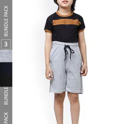 IndiWeaves Boys Pack Of 3 High-Rise Bermuda Shorts-picture-32