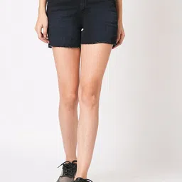 Kraus Jeans Women Slim Fit High-Rise Denim Shorts image 1