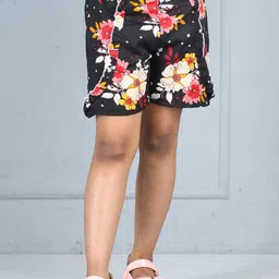 Cutiekins Girls Floral Printed Mid-Rise Shorts-image-72