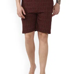 DYCA Men Maroon Printed Lounge Shorts-image-75