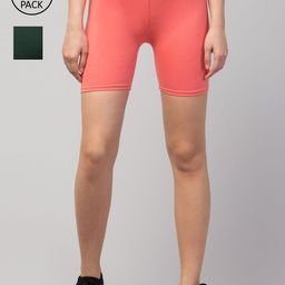 Apraa & Parma Women Pink Ombre Slim Fit Cycling Sports Shorts-picture-41