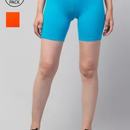 Apraa & Parma Women Sea Green Slim Fit Cycling Sports Shorts-picture-16