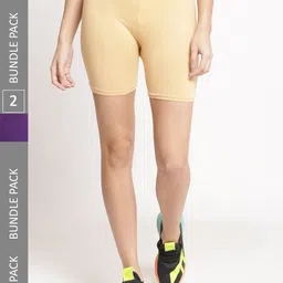 Jinfo Women Pack Of 2 Mid-Rise Cycling Shorts-picture-13
