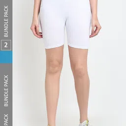 Jinfo Women Pack Of 2 Mid-Rise Above Knee Cycling Sports Shorts-picture-31