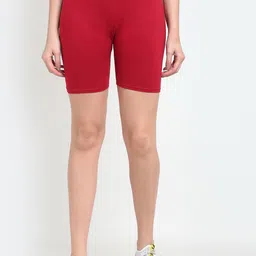 Jinfo Women Maroon Cycling Sports Shorts-picture-38